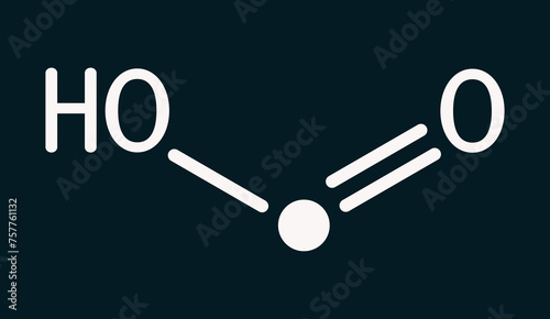 Cuadro en lienzo Formic acid, methanoic acid CH2O2 molecule