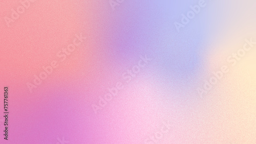Multicolor grainy gradient with noise texture. Colorful gradient background. Spray Paint Brush. Purple, peach blue blurred backdrop for banner, creative minimal poster, template social media design