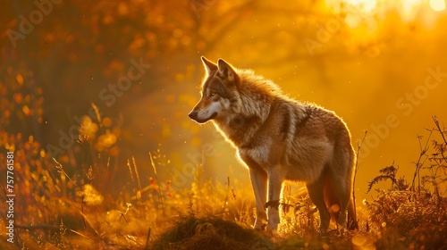 wolf in the wild during Sunrise  © PSCL RDL