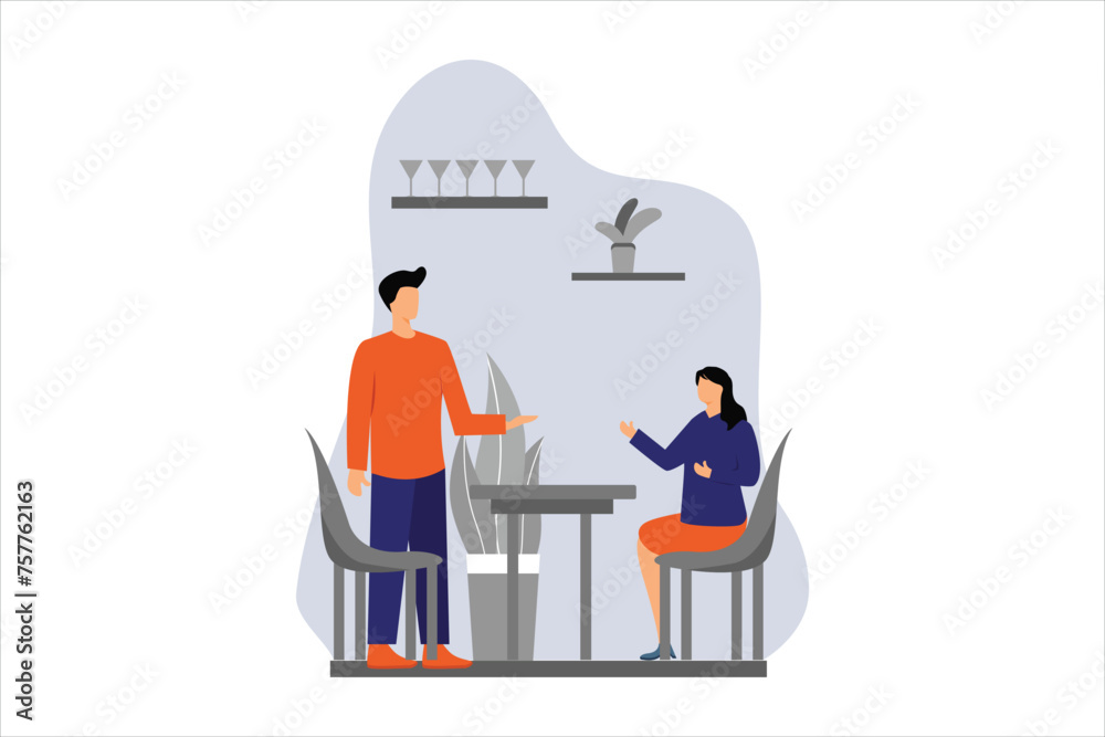 Coffee Shop Flat Design Illustration