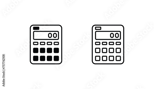 Calculator icon design with white background stock illustration