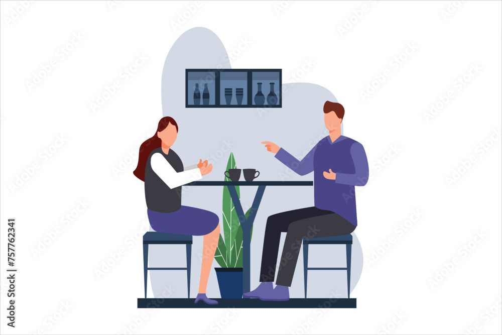 Coffee Shop Flat Design Illustration Coffee Shop Flat Design Illustration
