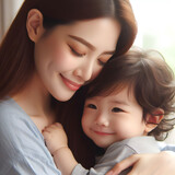 [Photo 10: The mother and child embracing each other tightly, showing affection and unconditional love.]