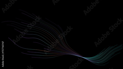 Holographic minimal wavy lines abstract futuristic tech background