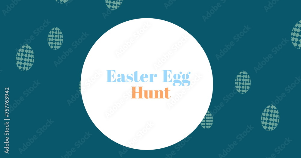 Obraz premium Image of easter eggs and easter egg hunt text