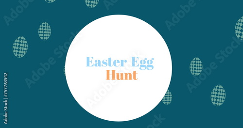 Image of easter eggs and easter egg hunt text