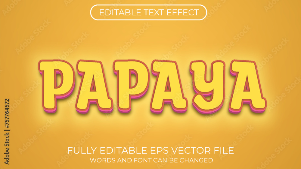 Papaya editable text effect. Editable text style effect Papaya editable text effect. Editable text style effect