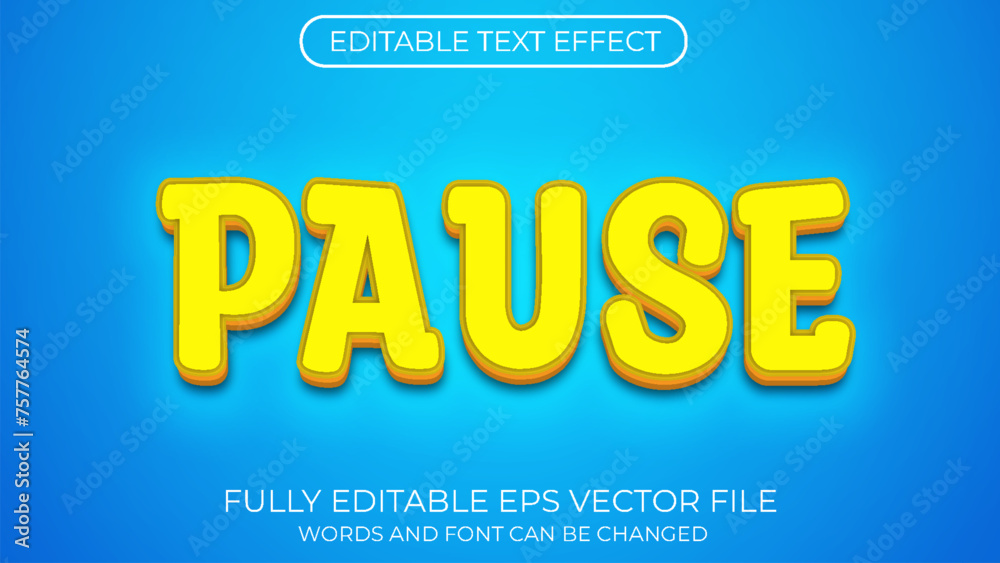 Pause editable text effect. Editable text style effect