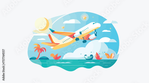 Travel company logo design with plane icon vector 