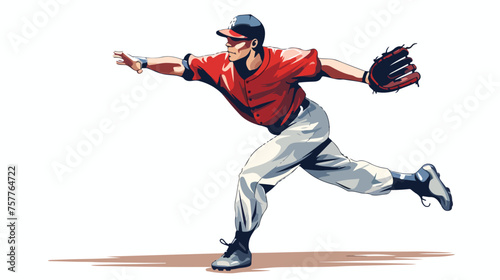 vector baseball player catching ball flat vector 