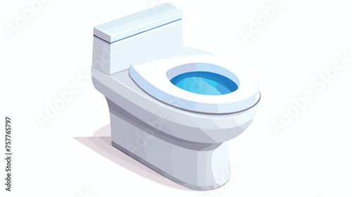 White ceramics vector clean toilet bowl icon. moder