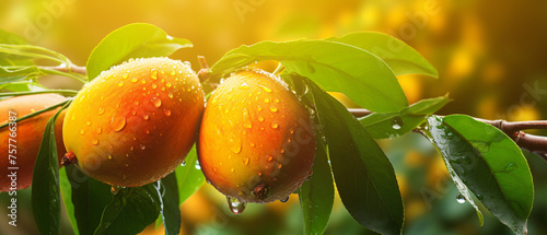Fresh ripe mango healthy bio fruit food gardening