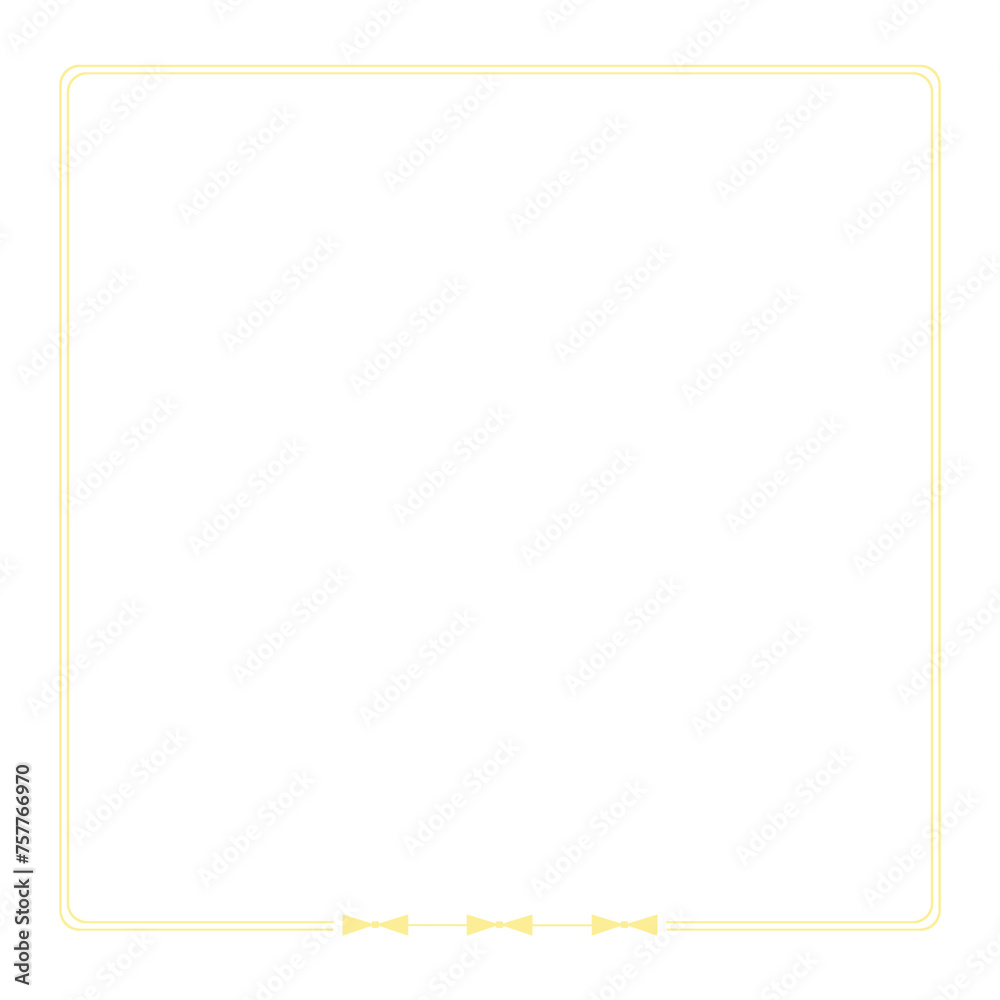 Minimalist Yellow Text Frame with Ribbon Design Isolated on White Minimalist Yellow Text Frame with Ribbon Design Isolated on White