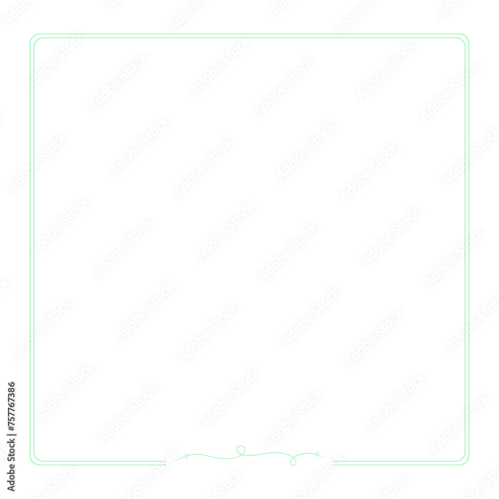 Minimalist Green Text Frame with String Design Isolated on White Minimalist Green Text Frame with String Design Isolated on White