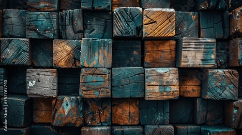 grunge wooden blocks aligned
