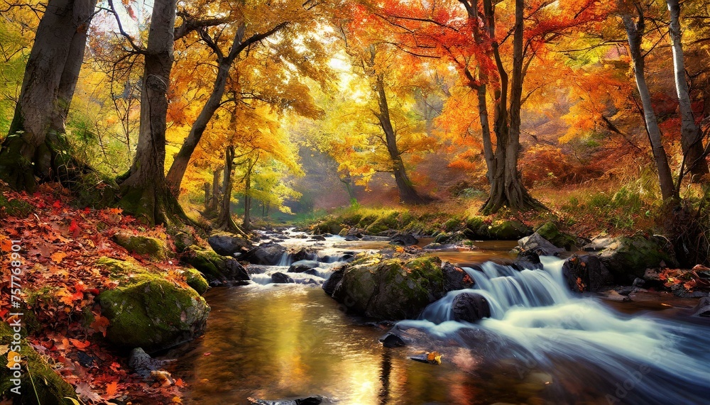 waterfall in autumn waterfall in autumn