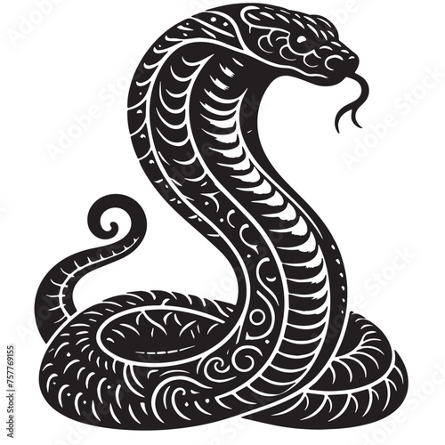cobra snake silhouette -vector of cobra snake