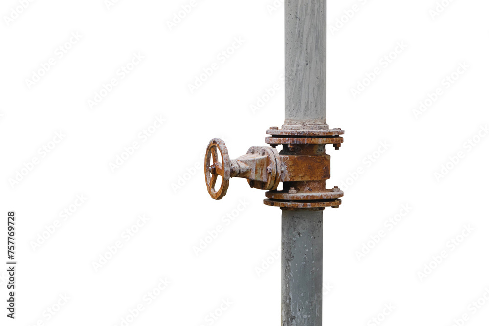 Old rusty control valve isolated on white background. PNG Old rusty control valve isolated on white background. PNG