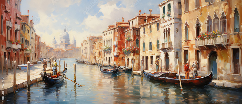 Oil Painting  Venice Italy ..