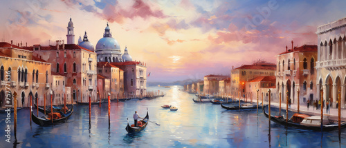 Oil Painting Venice Italy ..