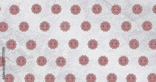 Image of virus cells moving on beige background