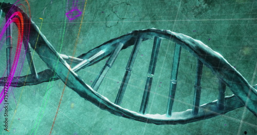 Image of scope scanning over dna strand