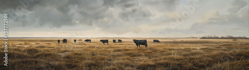 Cows Grazing in the Lush  Organic Grasslands