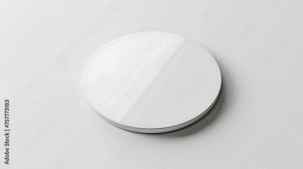 white circle mockup isolated on white background