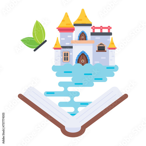 Download flat icon of a fairytale book 