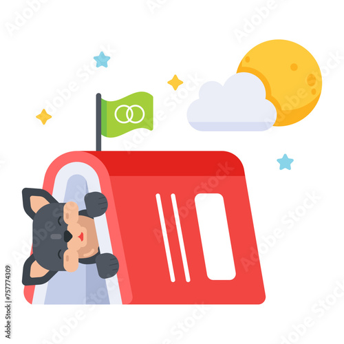 Get flat icon of an animal storybook 