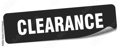 clearance sticker. clearance label photo