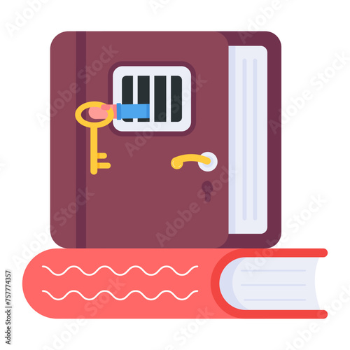 Get flat icon depicting discover knowledge 