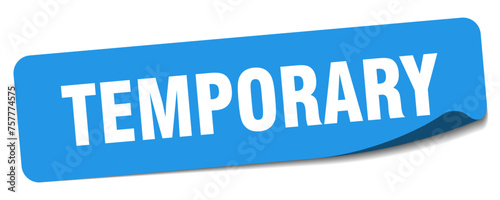 temporary sticker. temporary label