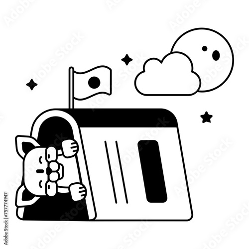 Get glyph icon of an animal storybook 