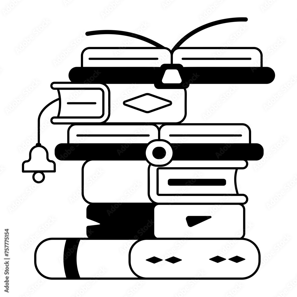 Trendy glyph icon of lesson material Trendy glyph icon of lesson material