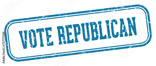 vote republican stamp. vote republican rectangular stamp on white background