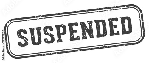 suspended stamp. suspended rectangular stamp on white background