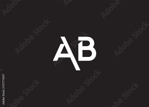 AB Monogram Letter Logo Design vector template