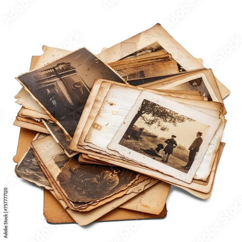 Old photo postcard isolated on transparent background. Isolated Transparent PNG Vintage Postcard 