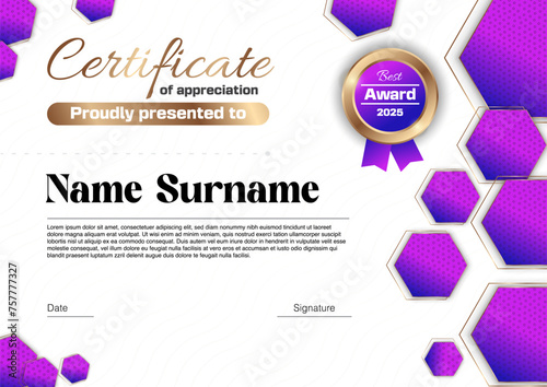 Modern certificate design template 