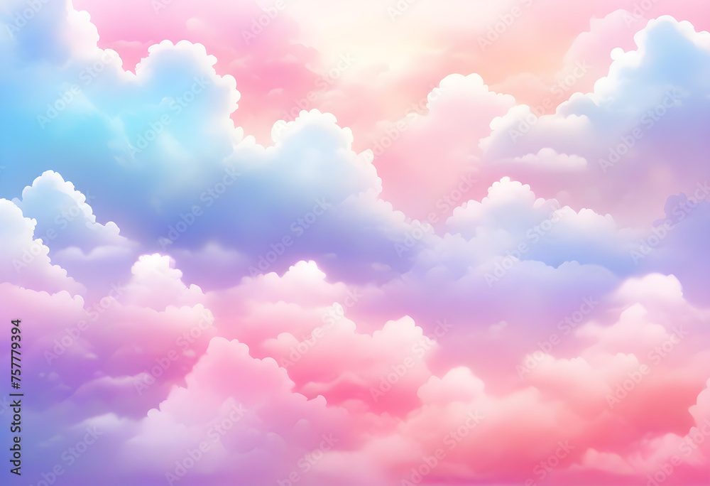 Cloud Gradient Background, Background, Gradient, Cloud, Sky, White, Blue, Atmosphere, Weather, Nature, Fluffy, Soft, Texture, Airy, Ethereal, AI Generated