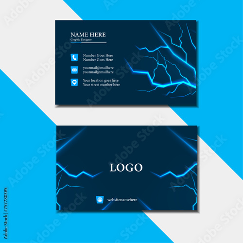 Modern Business Card Layout with lightning view. Luxury business card.