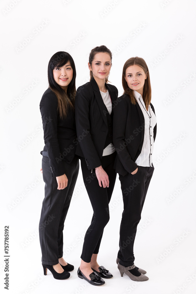Full-length Portrait of three business women. Full-length Portrait of three business women.