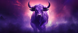 Purple animal bull with a purple background fantasy
