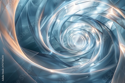 Blue and White Swirl With White Center