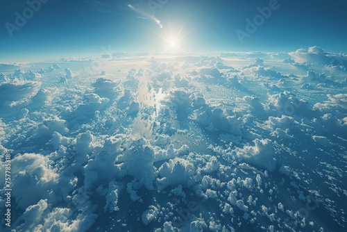 Sun Shining Above Clouds in Sky