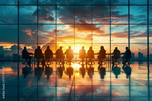 Group of People Sitting at Table in Front of Window