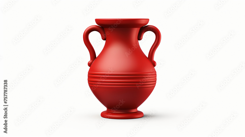 Red amphora icon 3d illustration on white background .