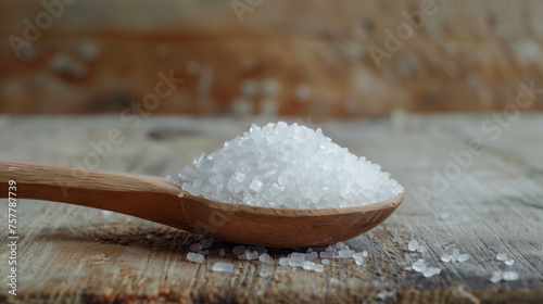 a table spoon of sugar, close up photography.