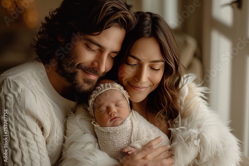 Man and Woman Holding Baby